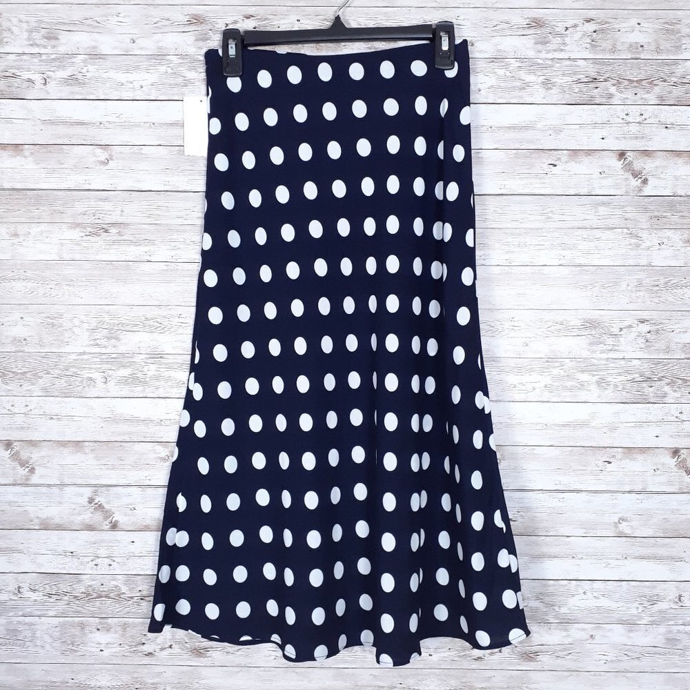Halogen Skirt S Navy Ivory Blair Dot 318A